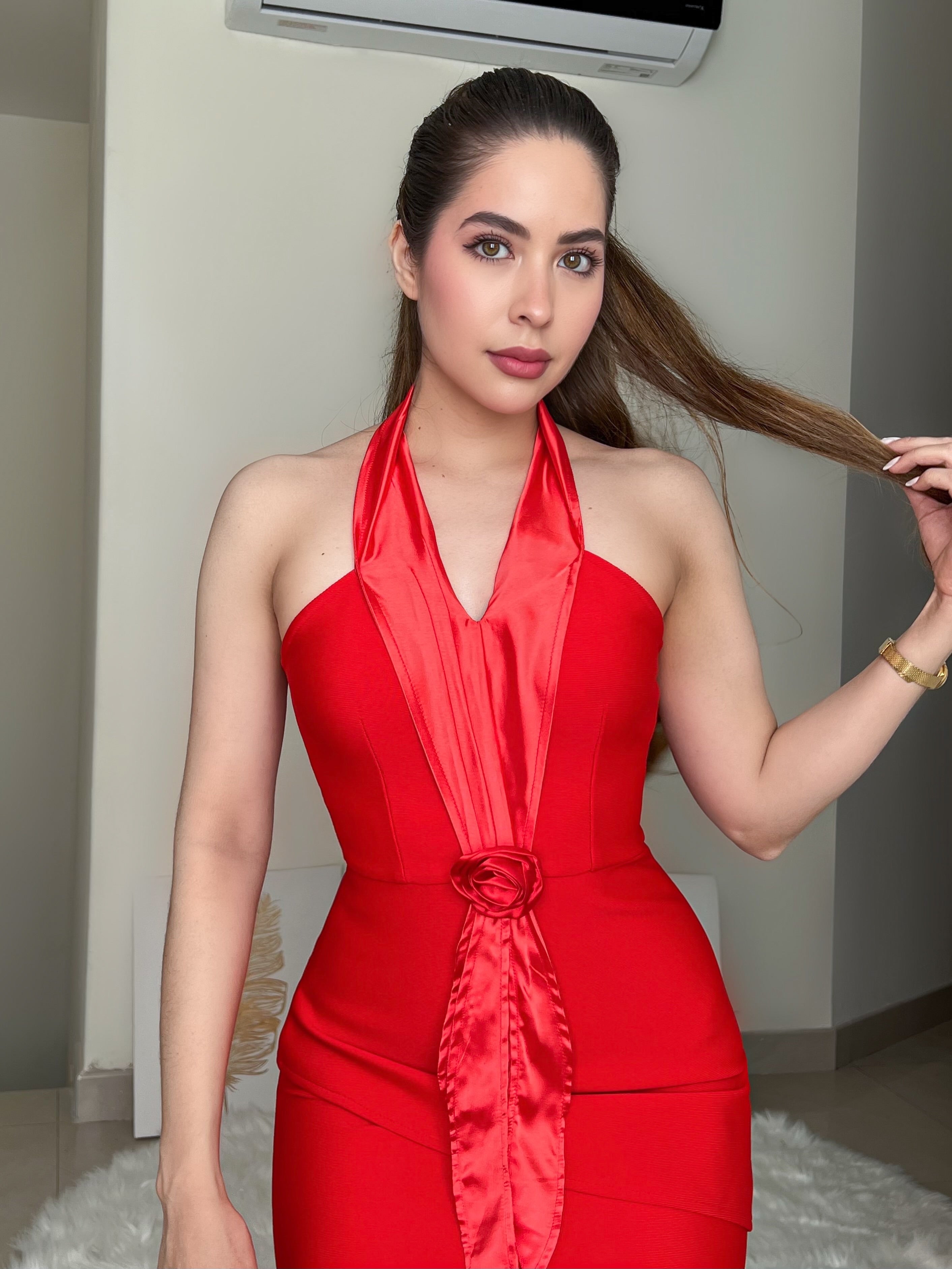 VESTIDO ROJO BANDAGE