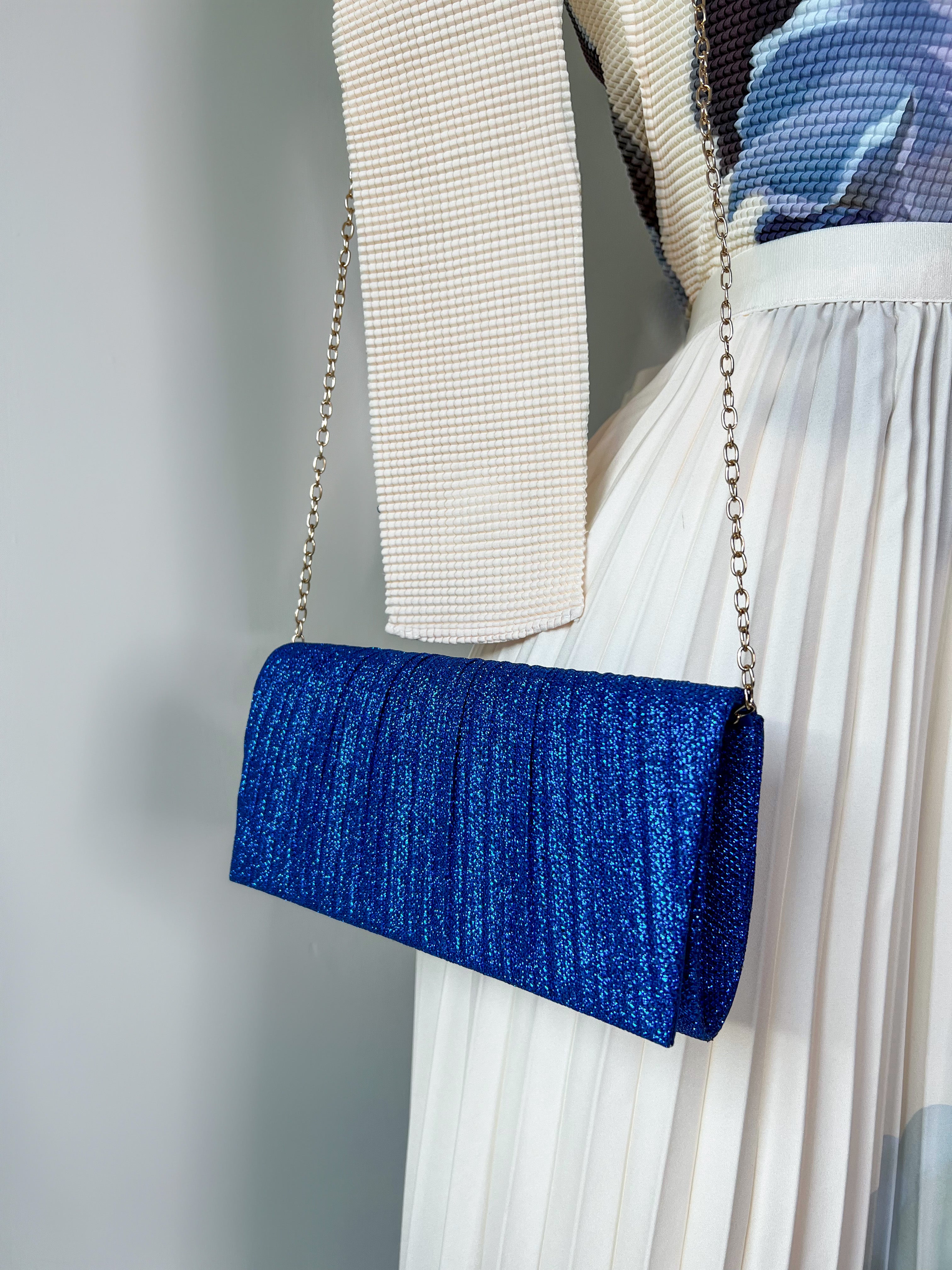 BOLSO AZUL CON BRILLO