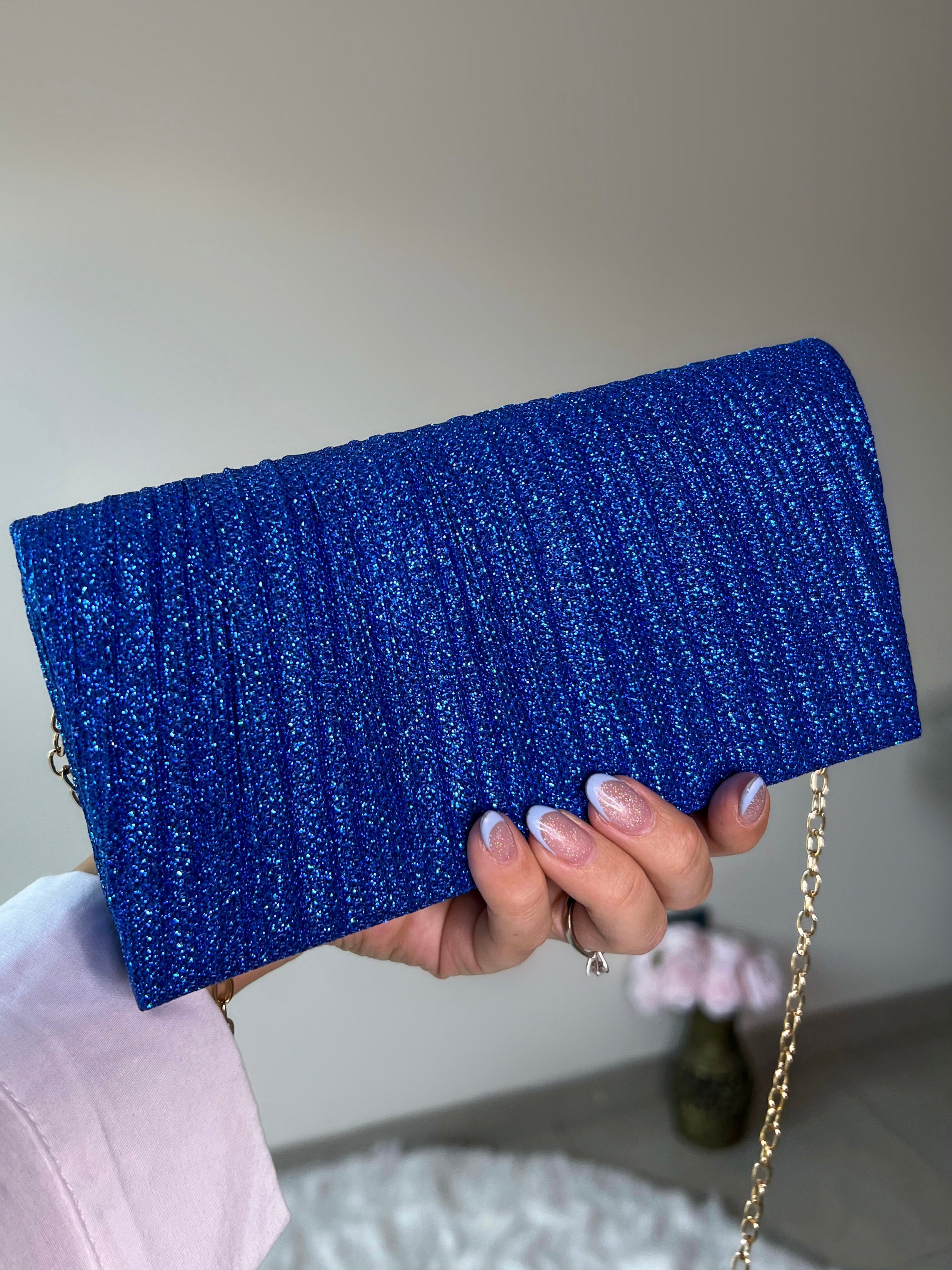 BOLSO AZUL CON BRILLO