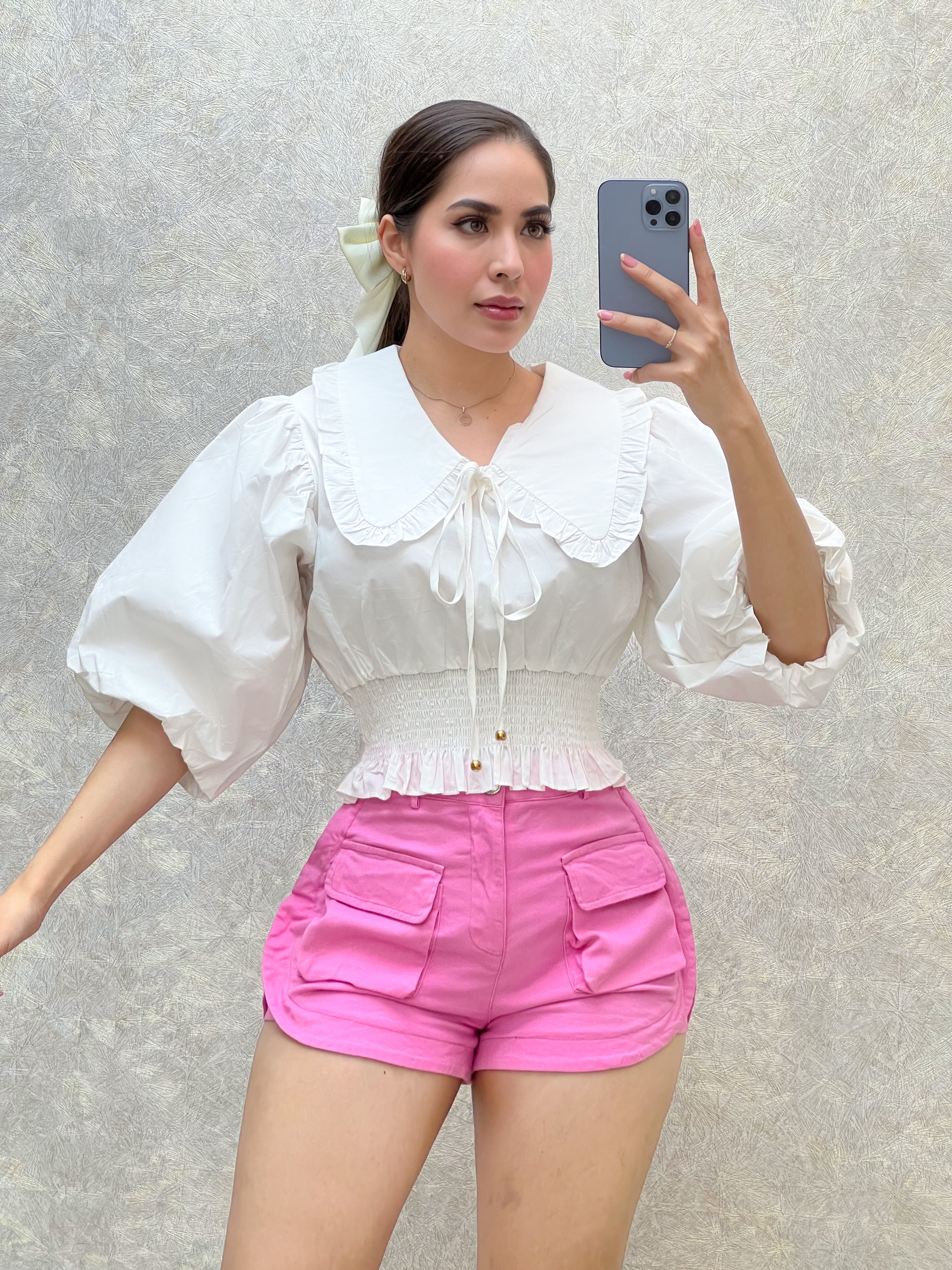 BLUSA BLANCA CON LISTÓN