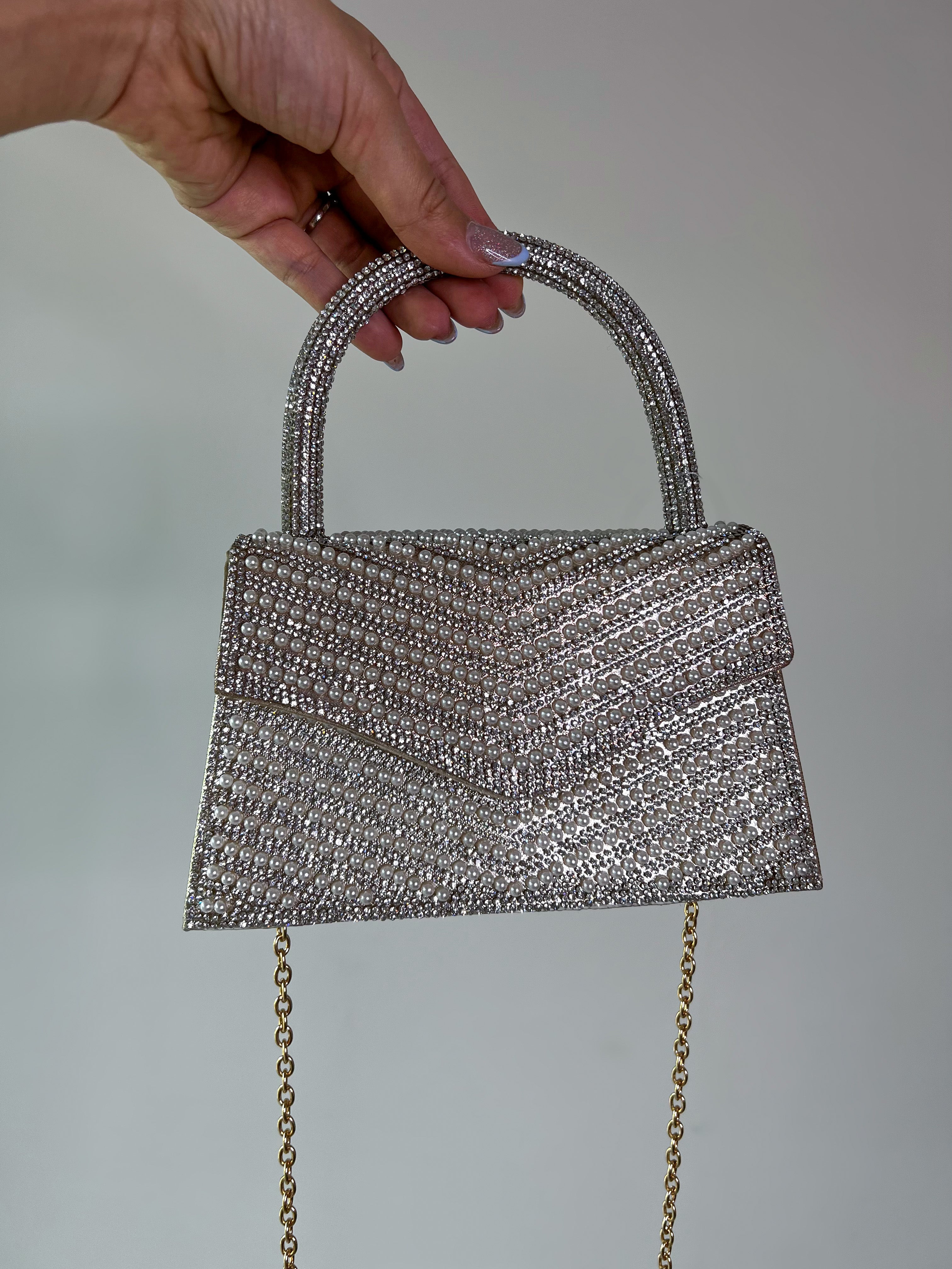 BOLSO DIAMANTES Y PERLAS