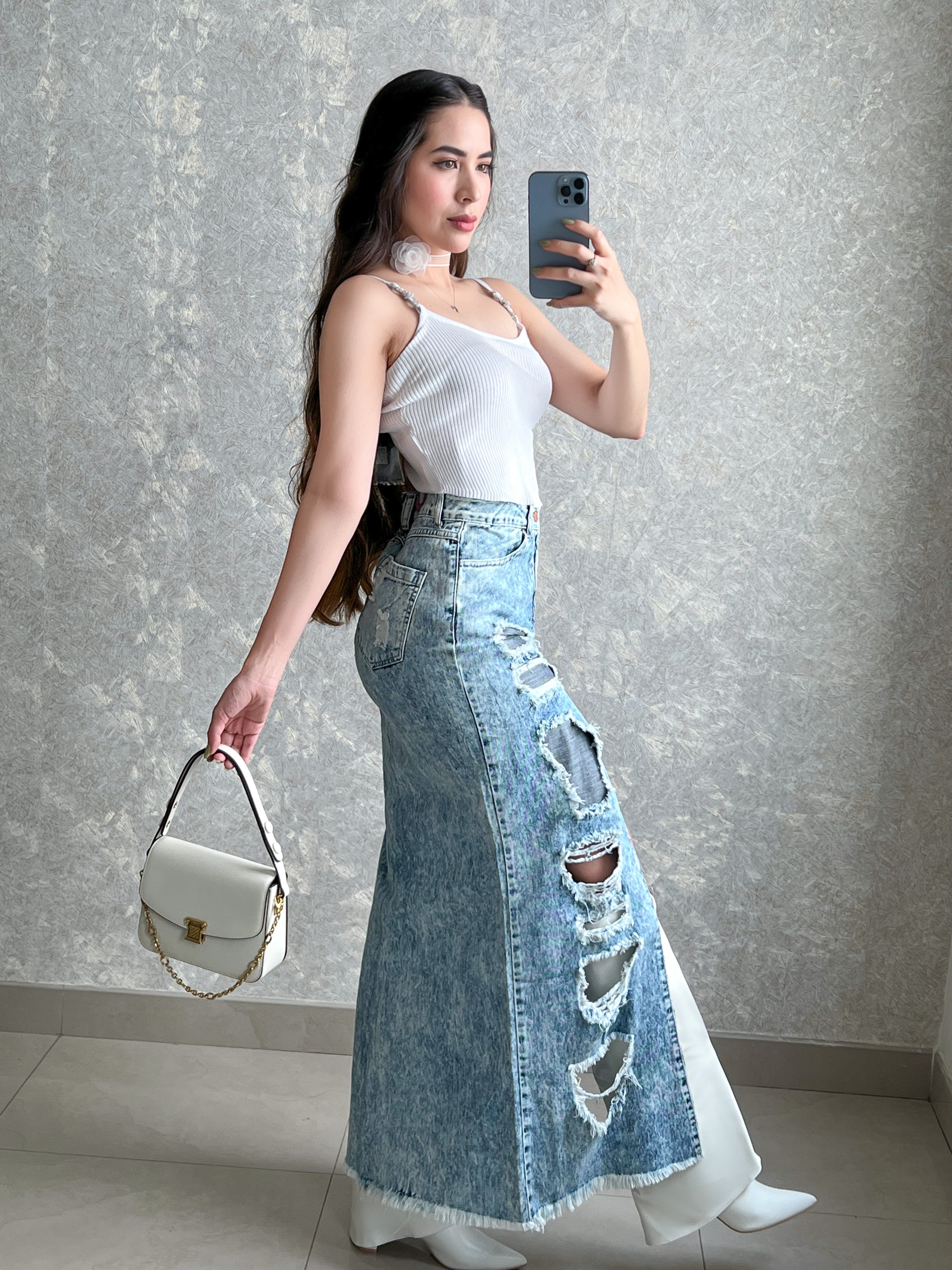 MAXI DENIM FALDA