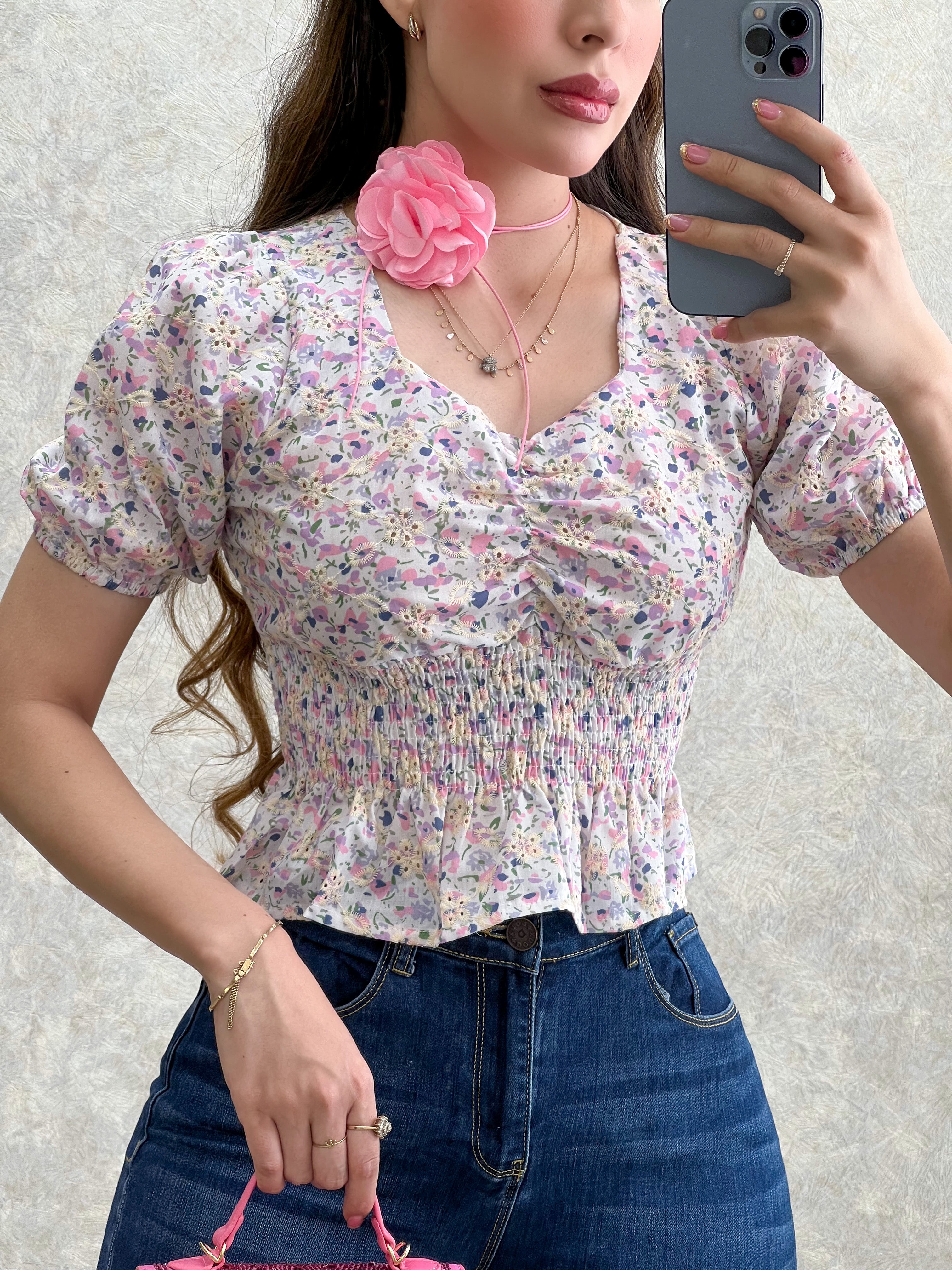 BLUSA DRAPEADA ROSA