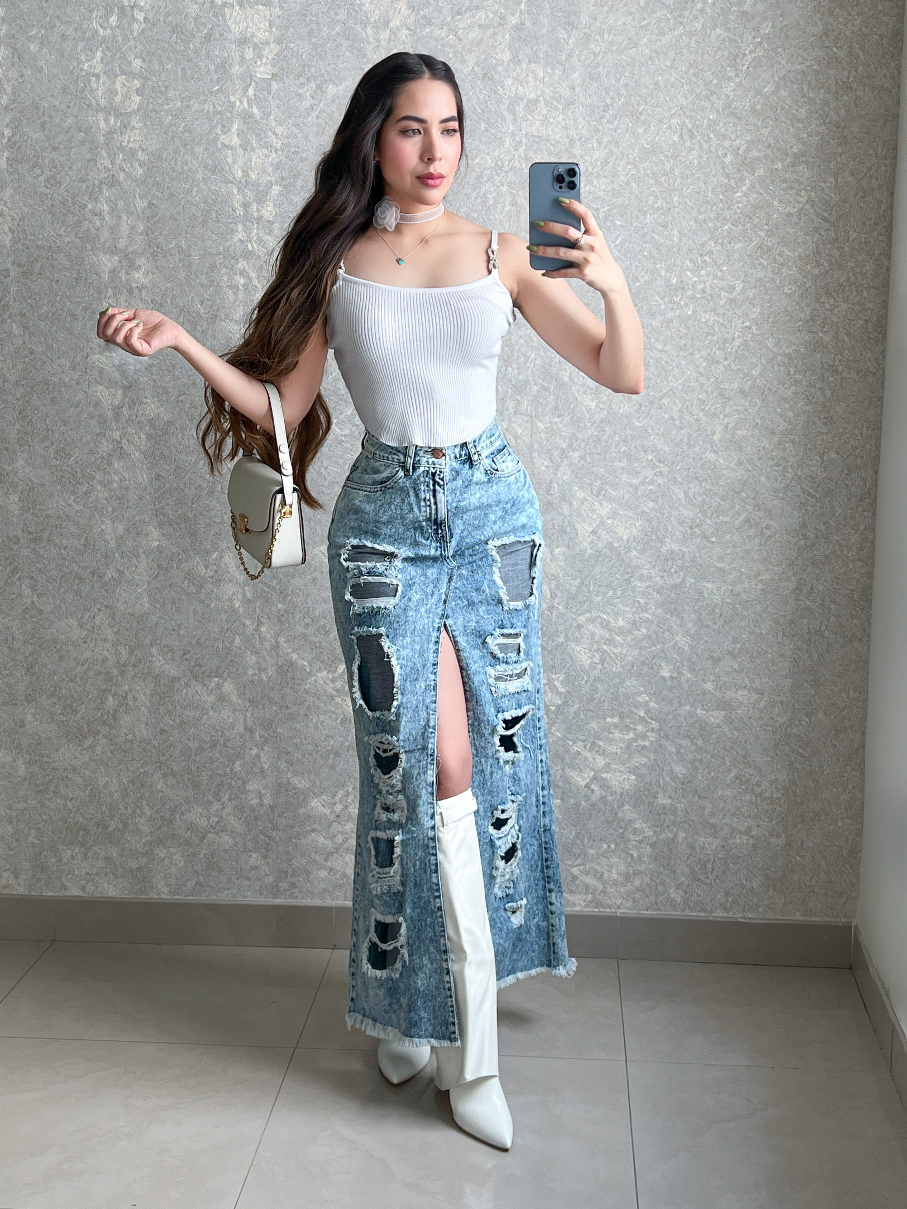 MAXI DENIM FALDA