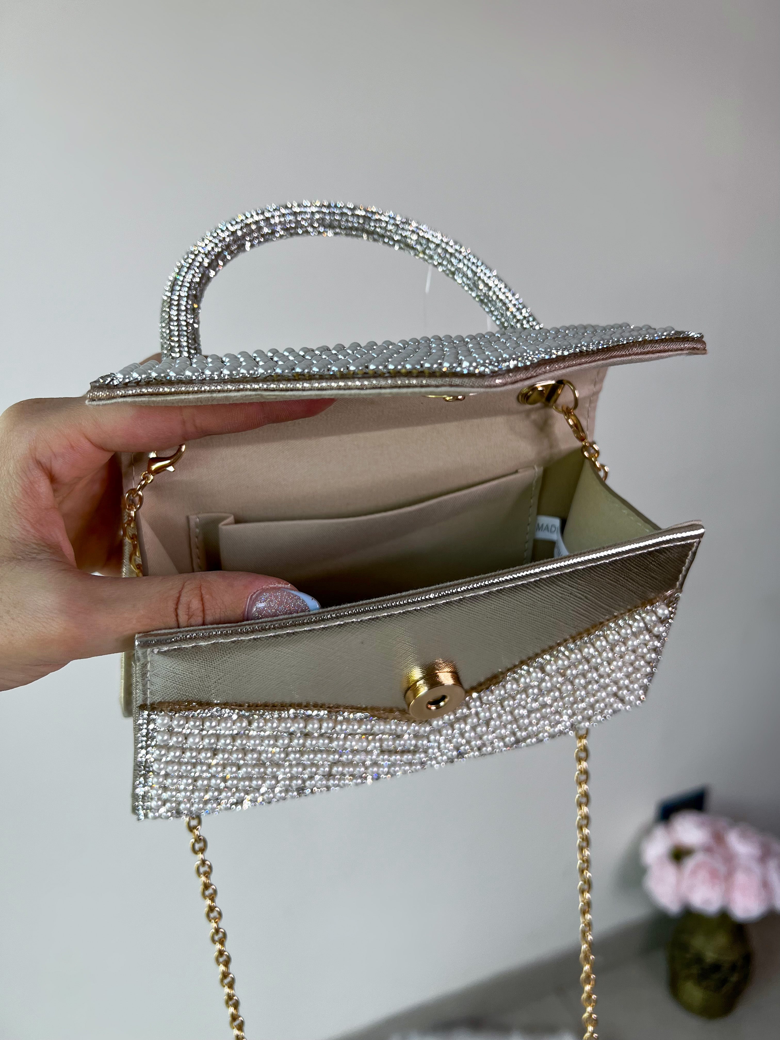 BOLSO DIAMANTES Y PERLAS