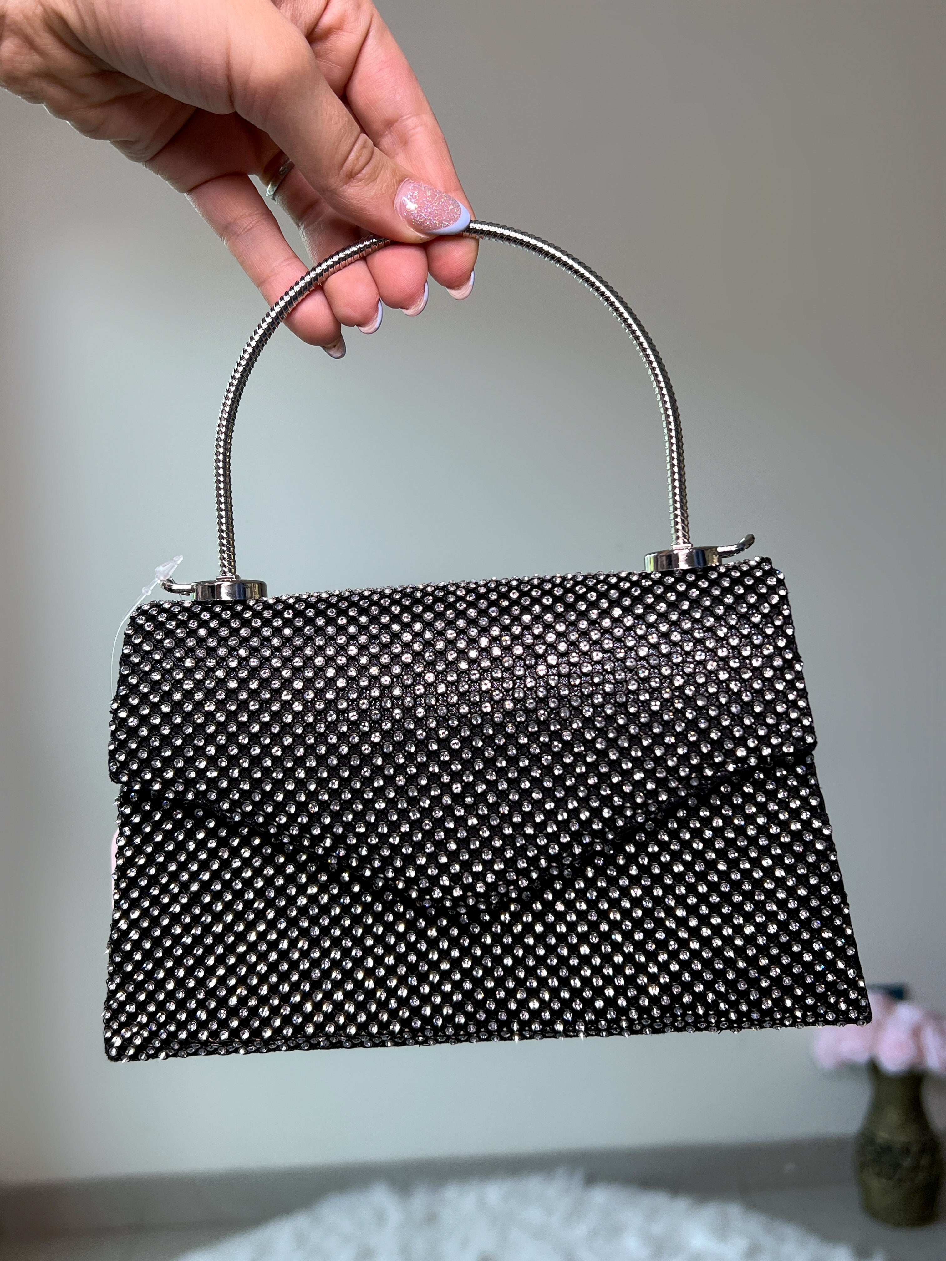 BOLSO DIAMANTES NEGRO