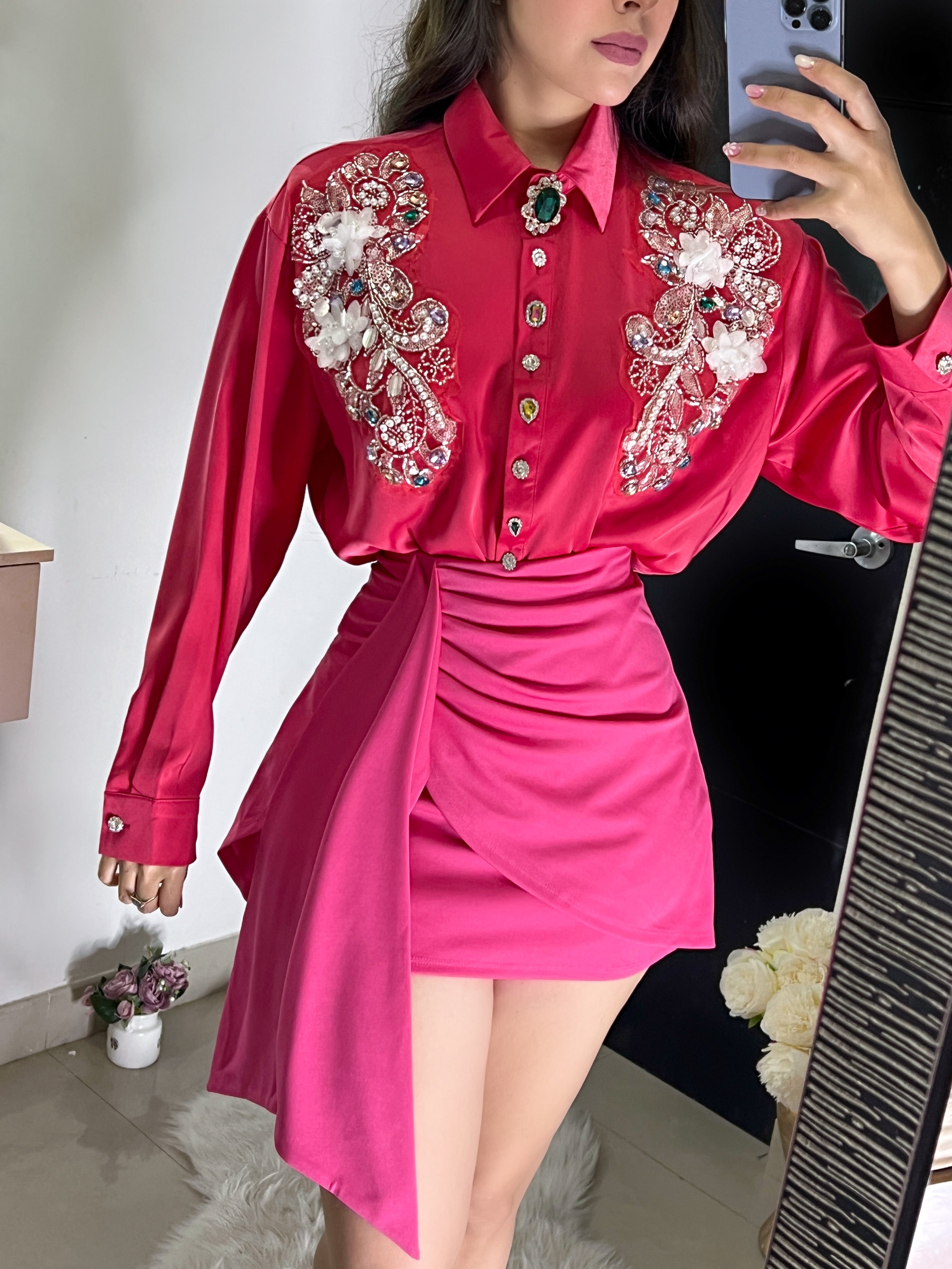 CAMISA ROSA PEDRERÍA