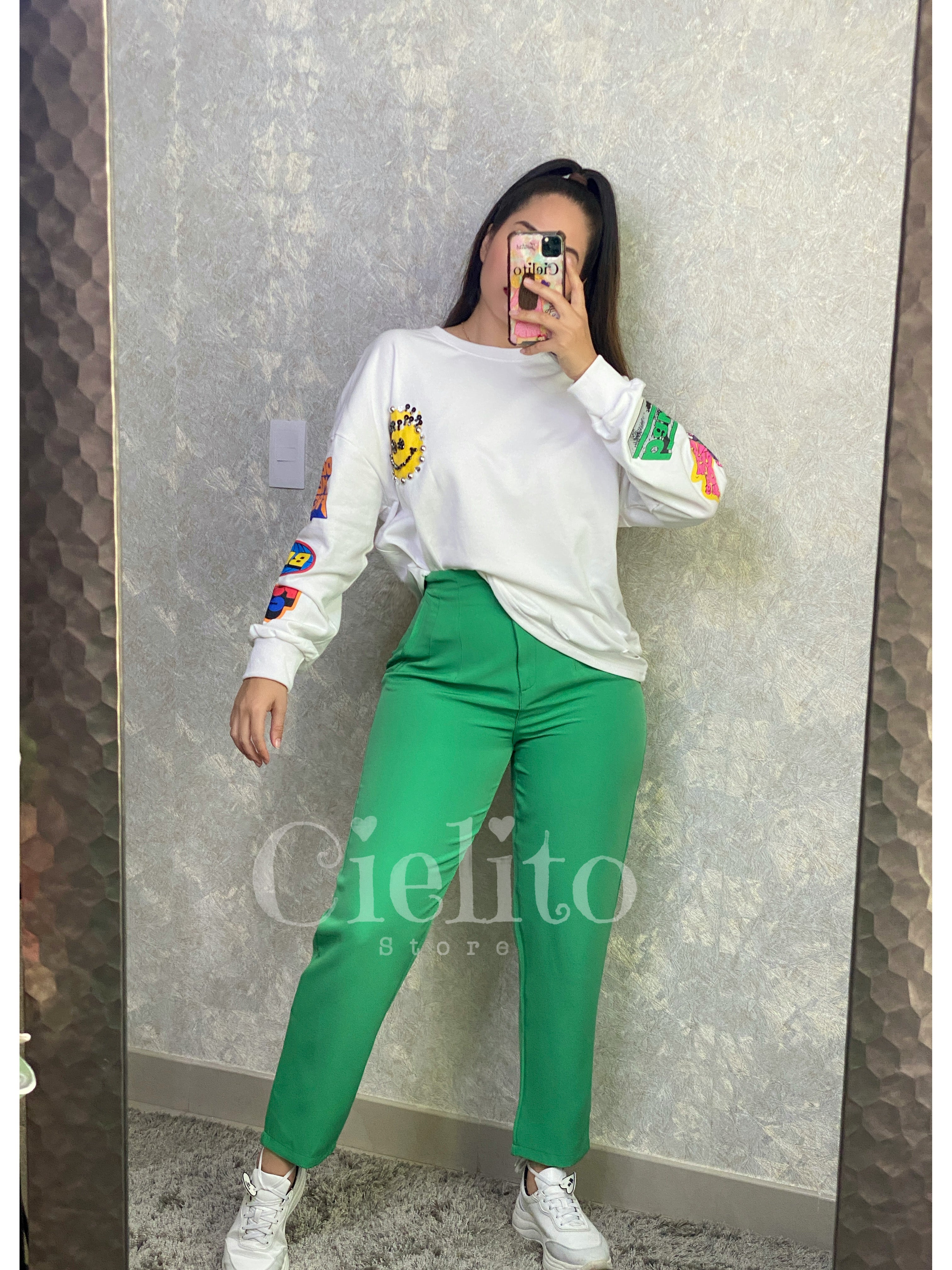 Pantalón verde con pinzas