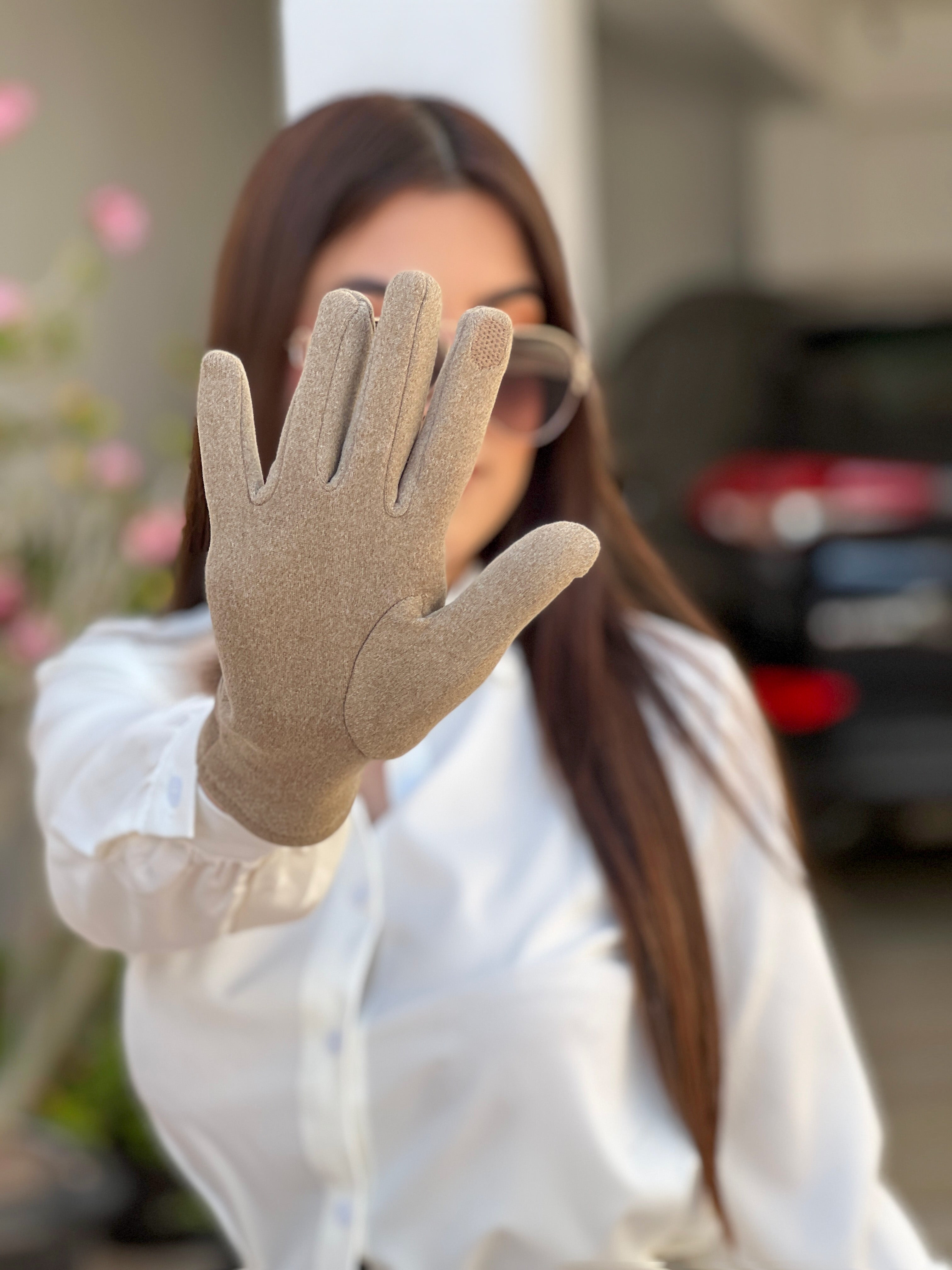 GUANTES CON PERLA Y PELUCHITO