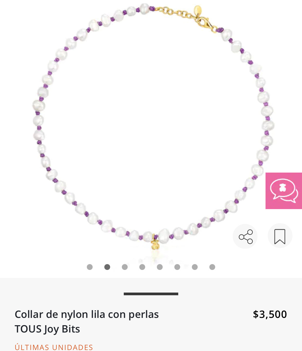 Collar de perlas con dije